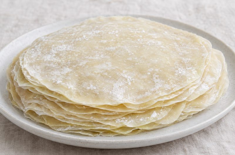 Pâte à gyoza maison, abaissée au rouleau
