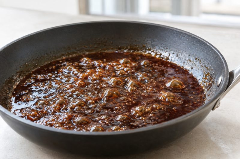 Sauce teriyaki maison : la réduction à la poêle